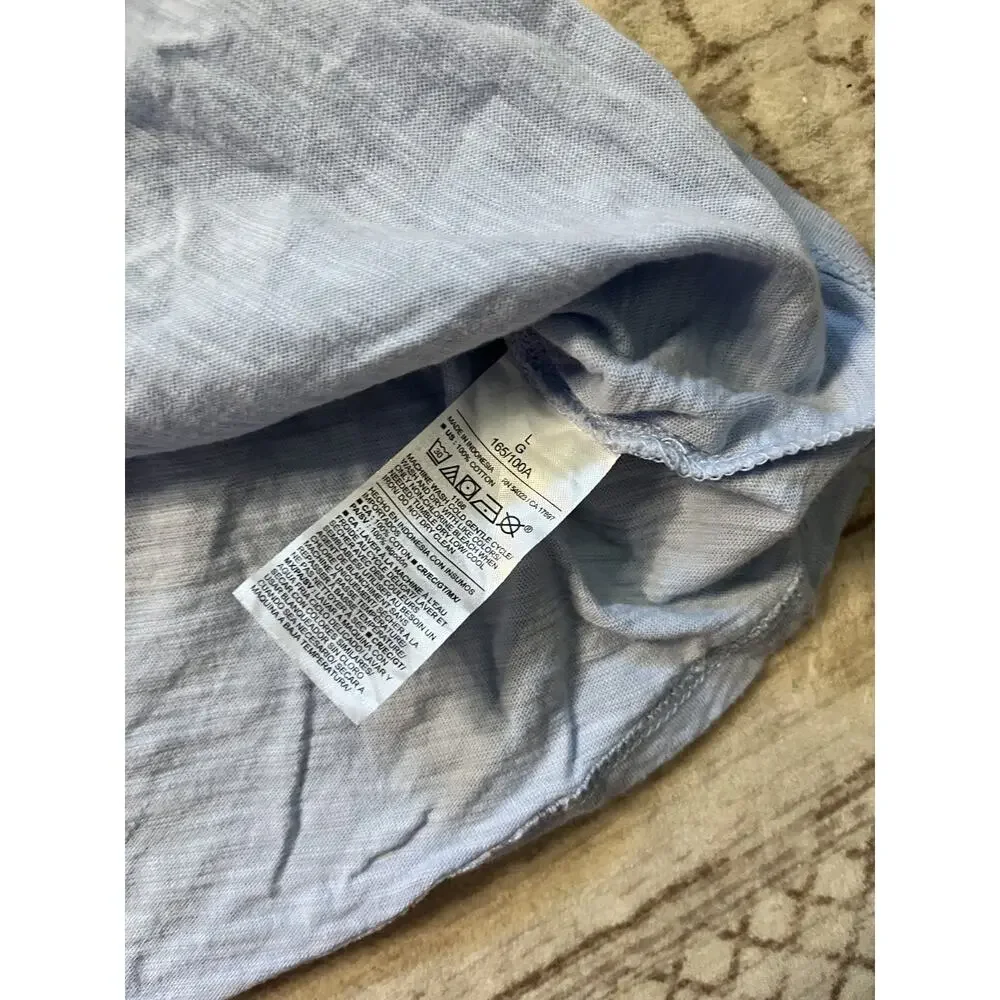Women's Old Navy Size Large Blue Puff Short Sleeve Blouse Square Neck Breathable